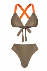 Khaki Green,Neon Orange